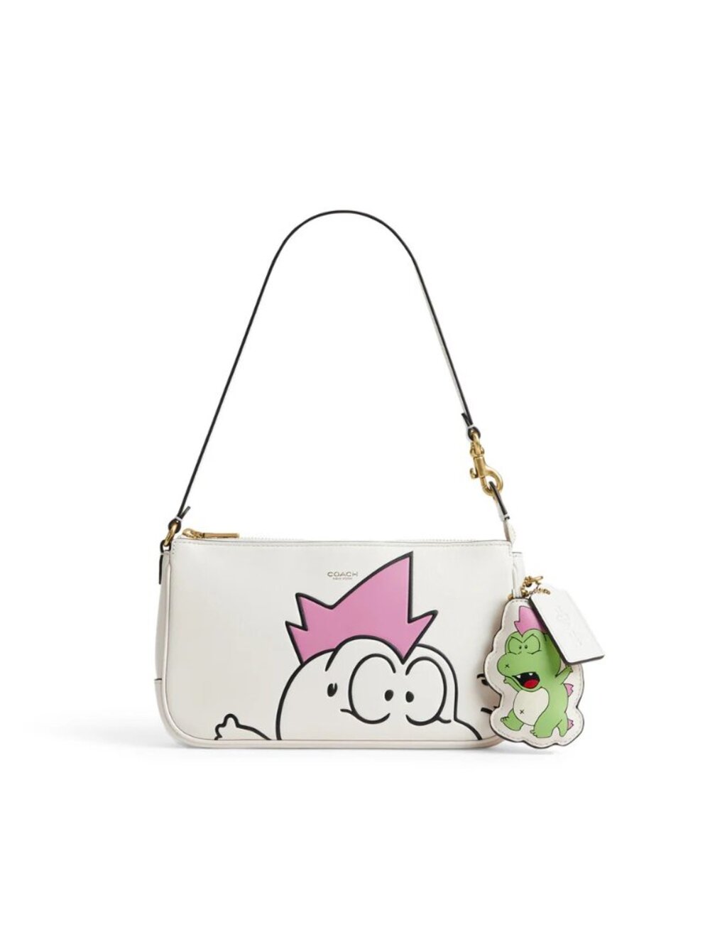 Brain Dead x Coach Darby Dino Print Plaza Bag with Charm - Chalk Multi